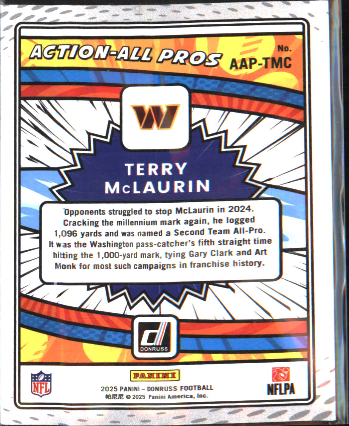 2025 Donruss Action-All Pros #AAP-TMC Terry McLaurin