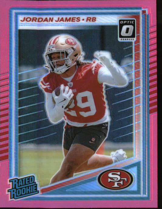 2025 Donruss Optic Rated Rookies Preview Pink #374 Jordan James Rookie RC