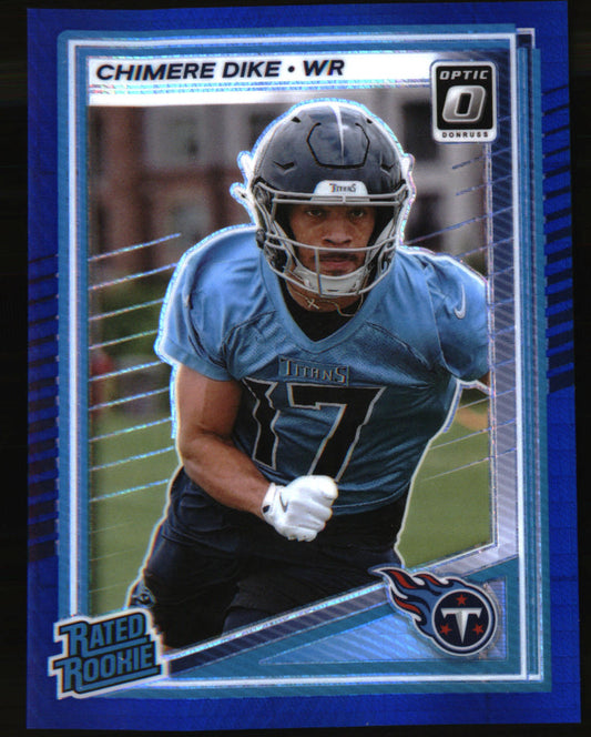 2025 Donruss Optic Blue Hyper #269 Chimere Dike Rookie RC