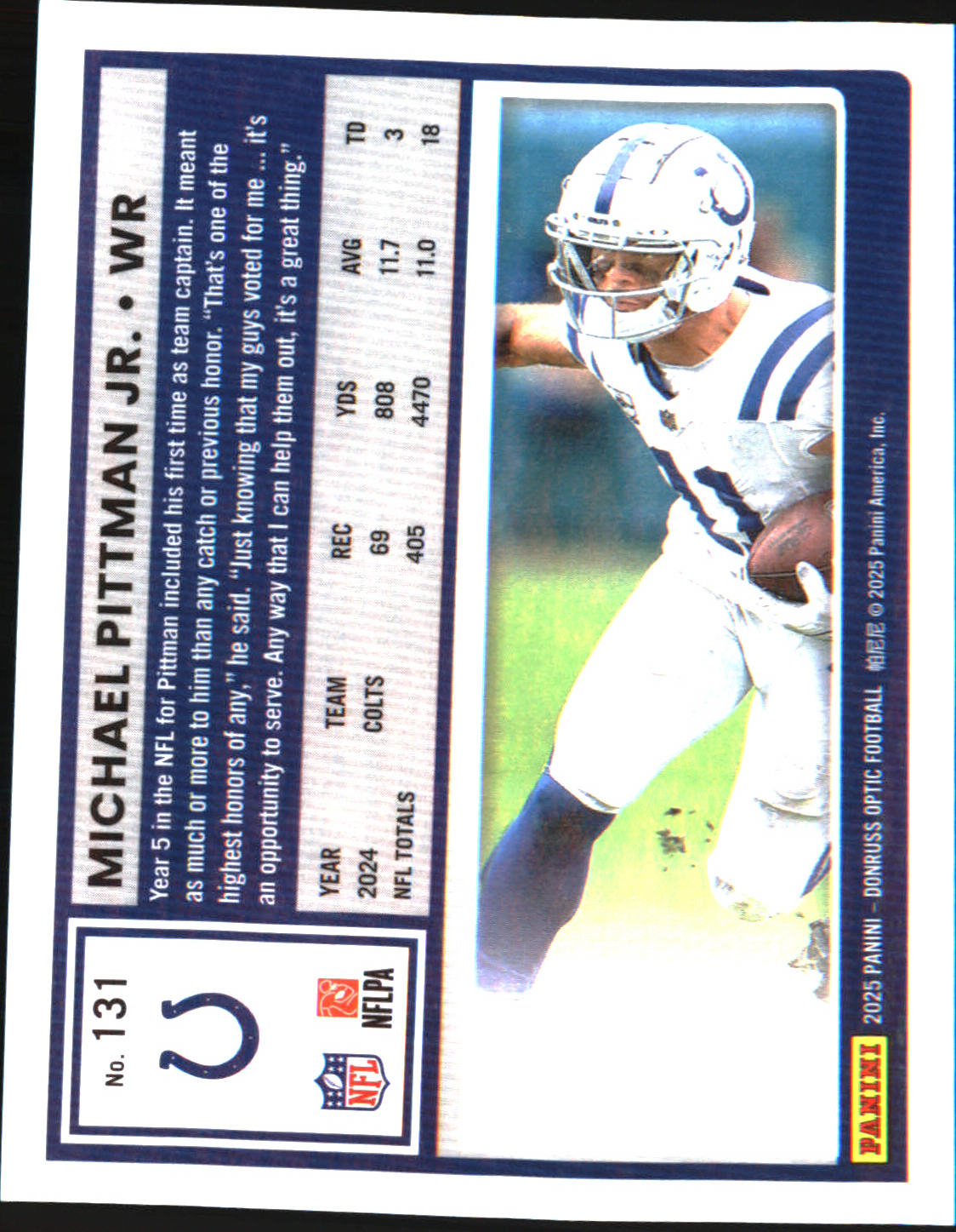 2025 Donruss Optic #131 Michael Pittman Jr.