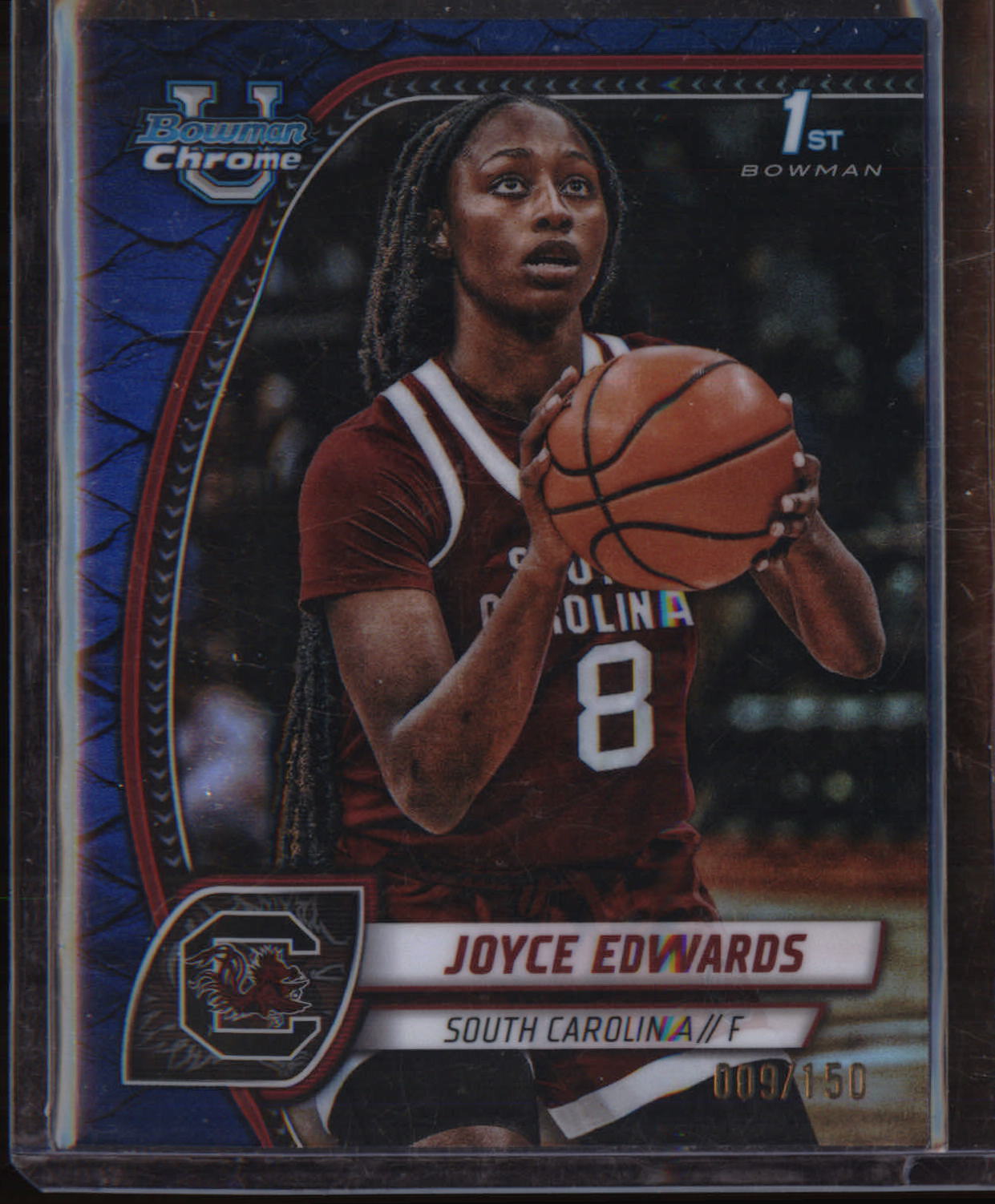 2024-25 Bowman Chrome Blue Reptilian Refractor #36 Joyce Edwards #/150