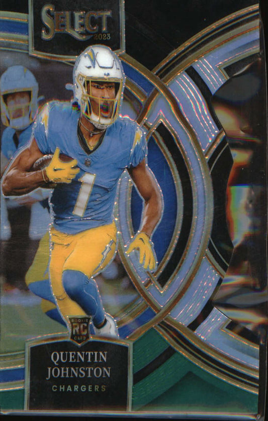 2023 Panini Select Black and Green Prizms Die Cuts 196 Quentin Johnston Premier