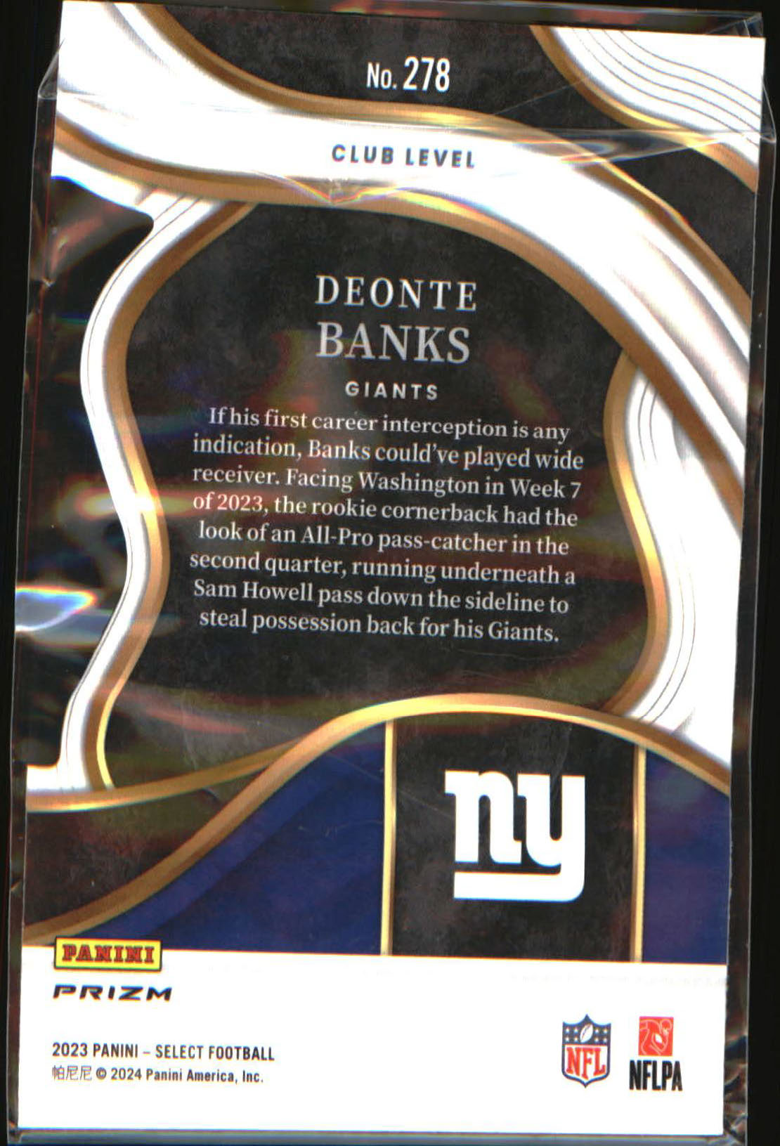 2023 Panini Select Silver Prizms Die Cuts #278 Deonte Banks
