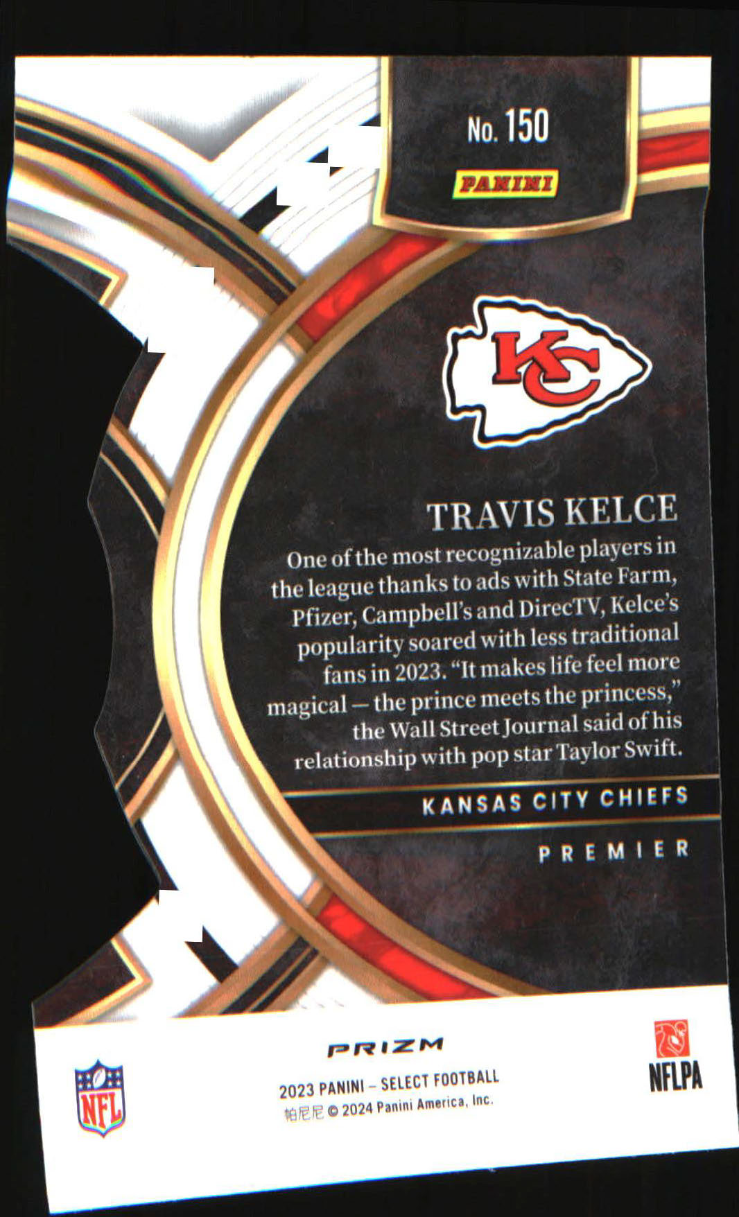 2023 Panini Select Silver Prizms Die Cuts #150 Travis Kelce