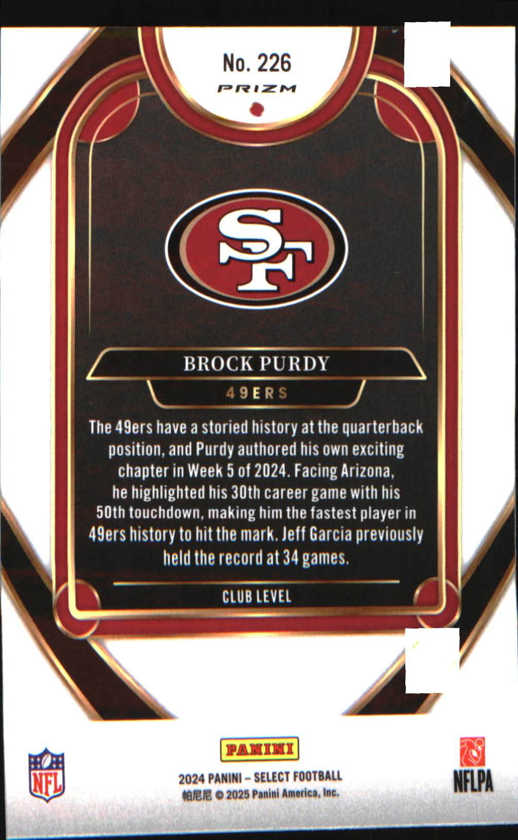 2024 Panini Select Silver Prizm #226 Brock Purdy