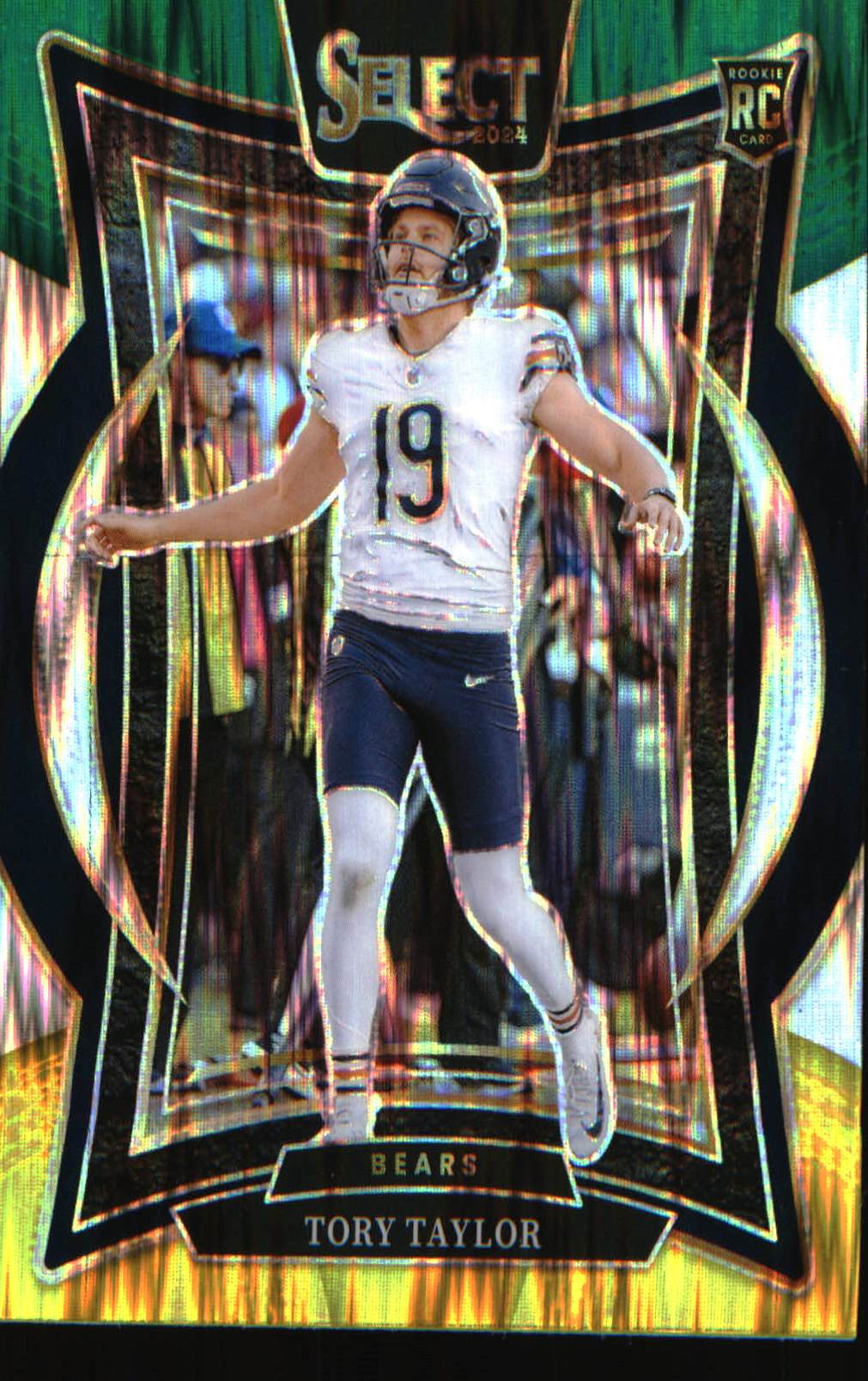 2024 Panini Select Green & Yellow Prizm Shock #1 Tory Taylor Rookie RC