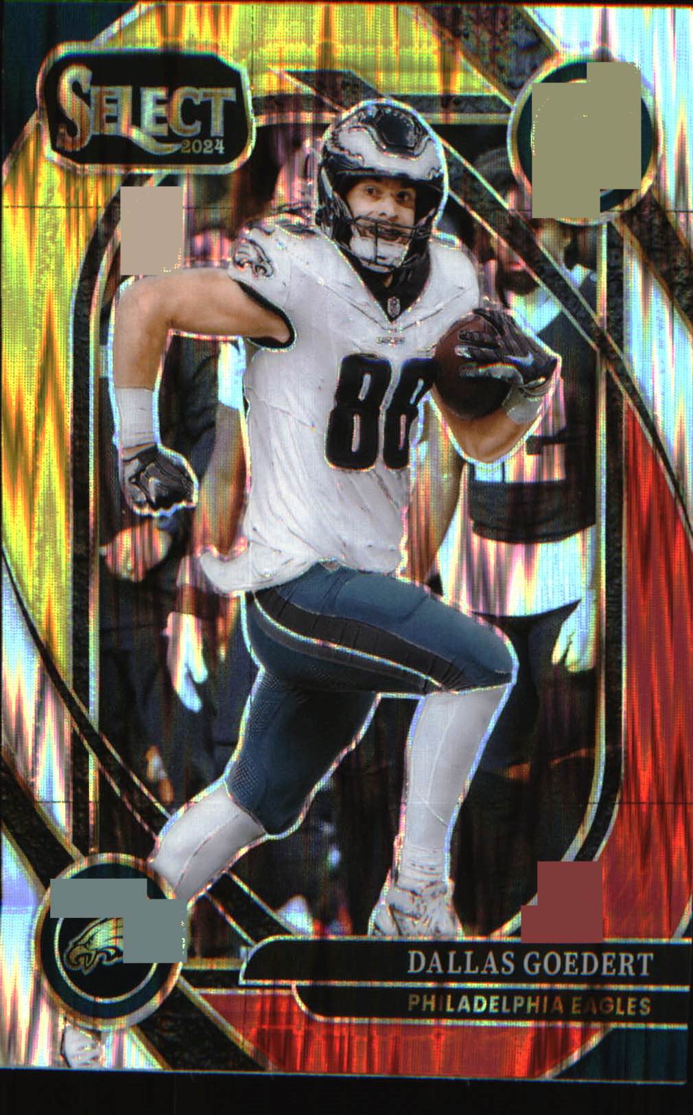 2024 Panini Select Red & Yellow Prizm Shock #241 Dallas Goedert