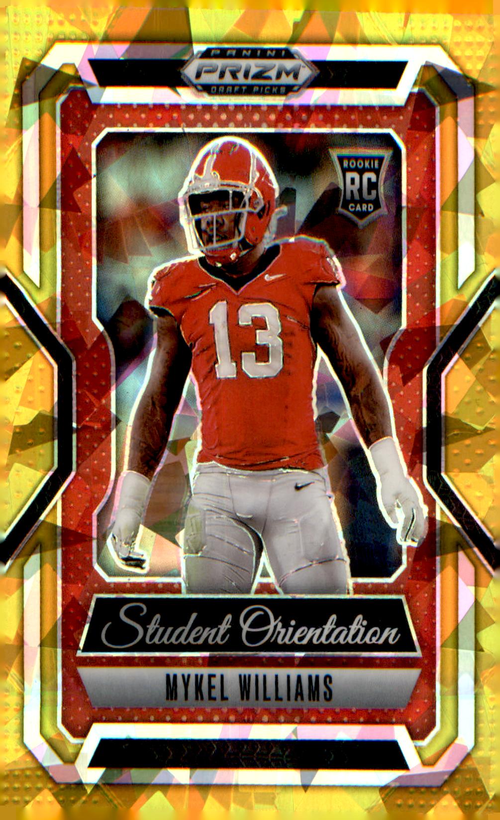 2025 Panini Prizm Draft Picks Student Orientation Gold Ice #24 Mykel Williams