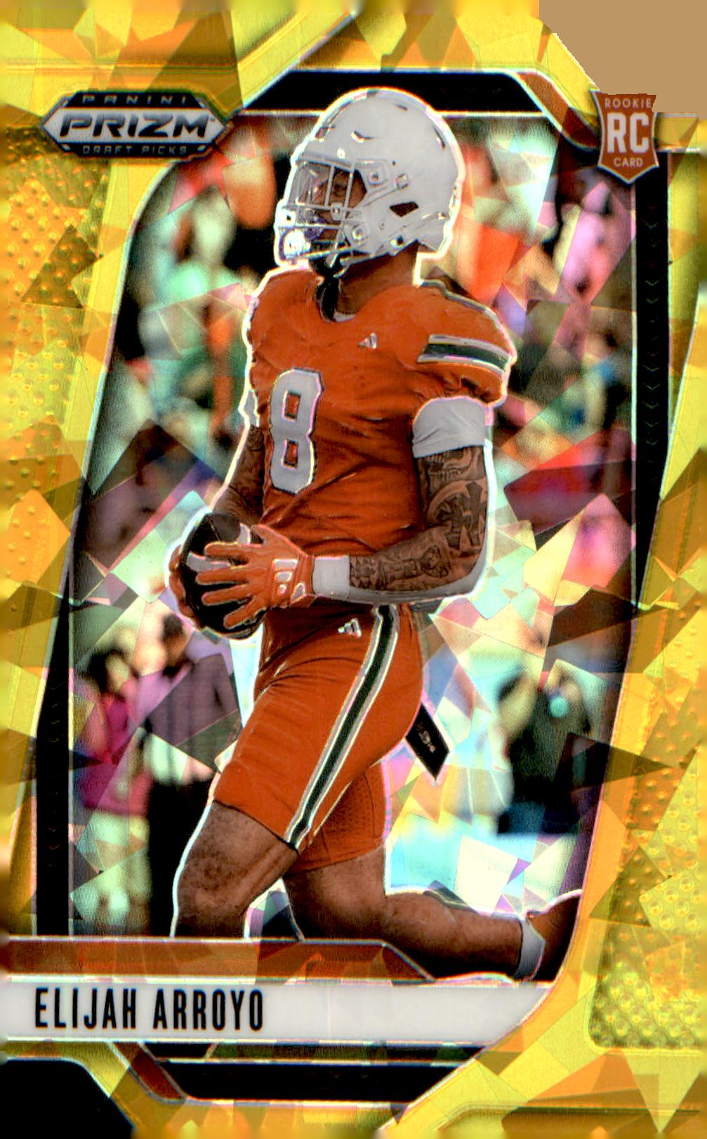 2025 Panini Prizm Draft Picks Prizms Gold Ice #141 Elijah Arroyo