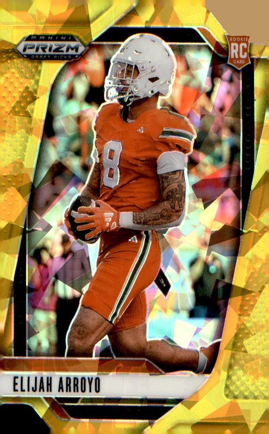 2025 Panini Prizm Draft Picks Prizms Gold Ice #141 Elijah Arroyo