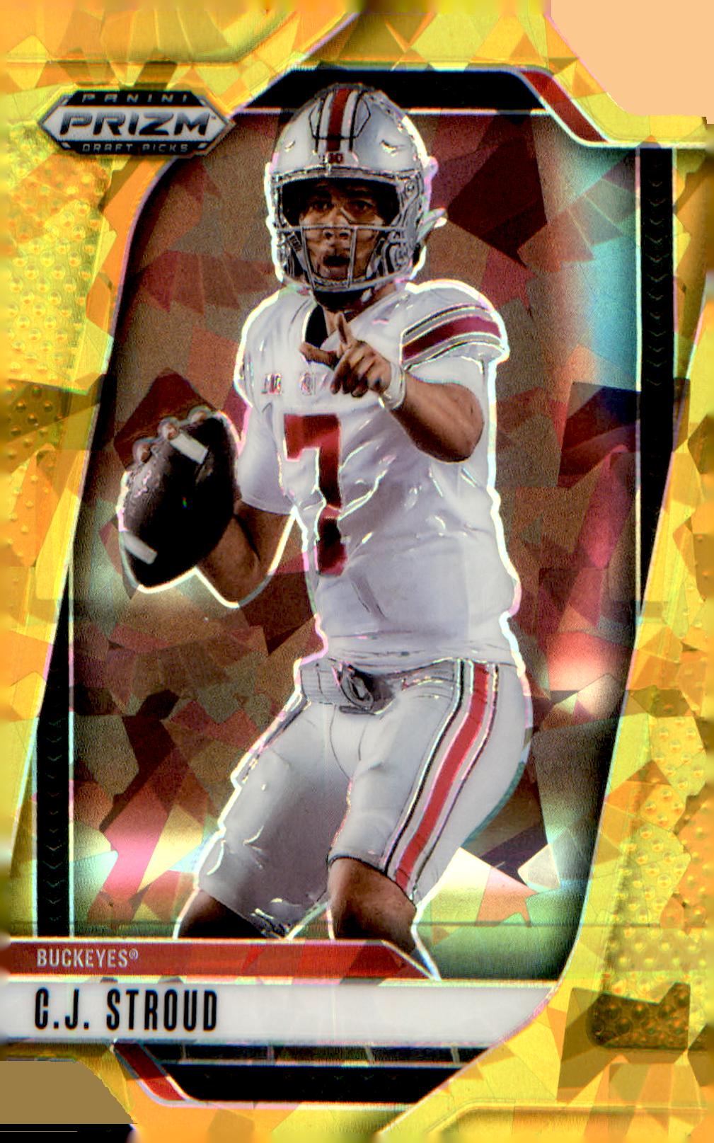 2025 Panini Prizm Draft Picks Prizms Gold Ice #186 C.J. Stroud