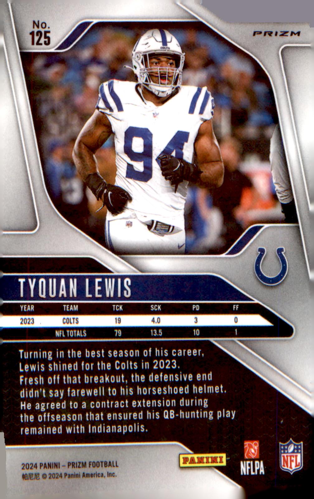 2024 Panini Prizm Neon Green Pulsar #125 Tyquan Lewis