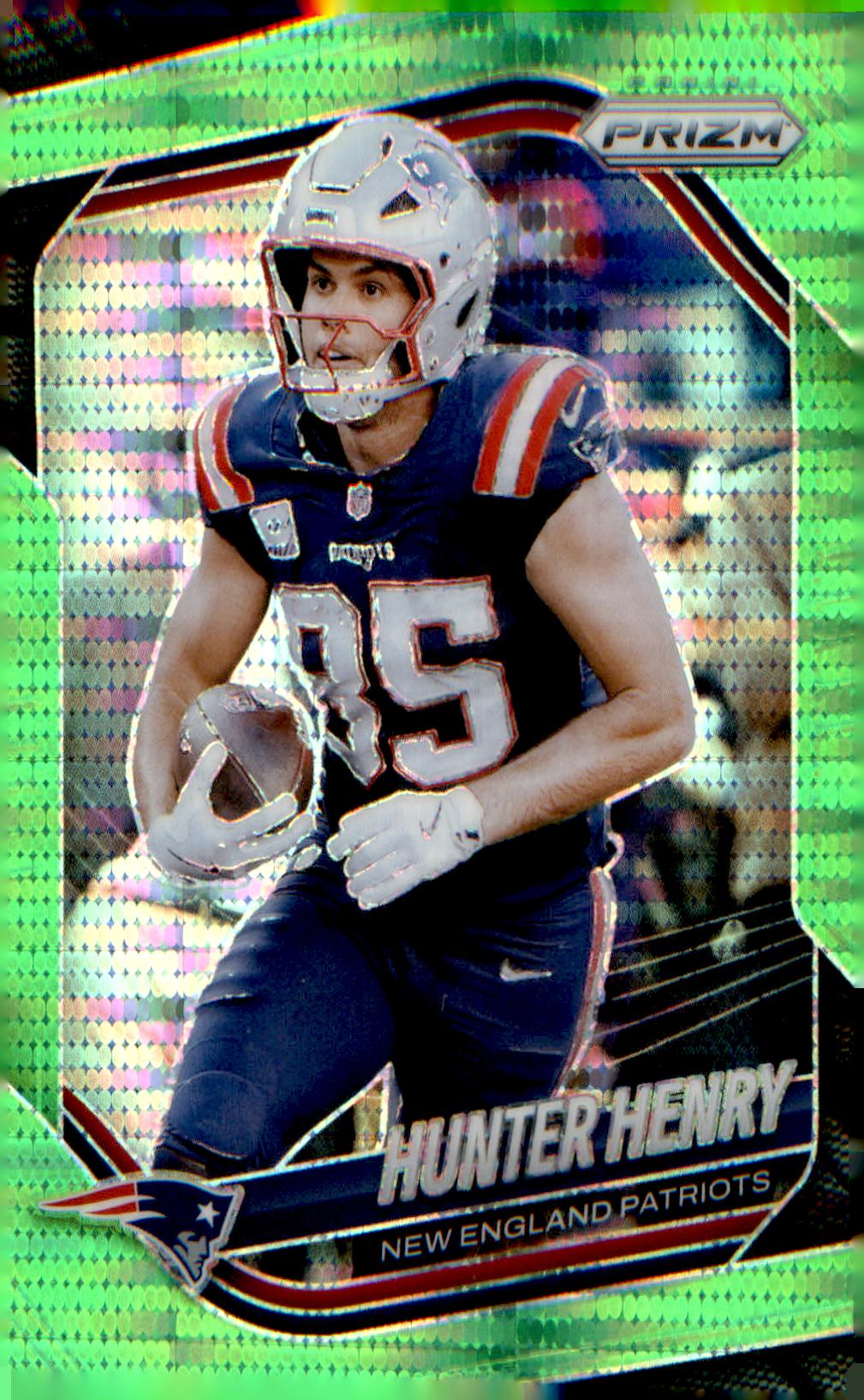 2025 Panini Prizm Neon Green Pulsar #33 Hunter Henry
