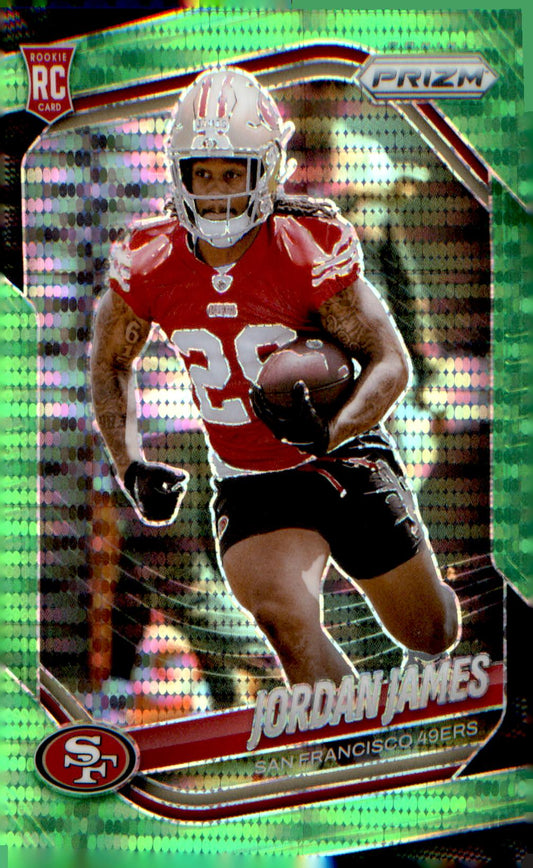 2025 Panini Prizm Neon Green Pulsar #323 Jordan James