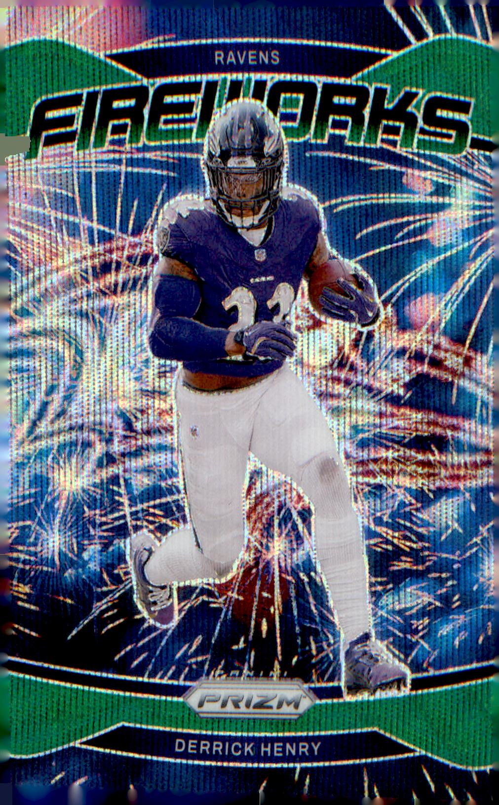 2024 Panini Prizm Fireworks Green Prizm #10 Derrick Henry