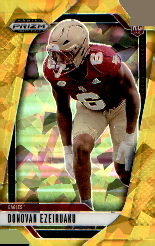 2025 Panini Prizm Draft Picks Prizms Gold Ice #14 Donovan Ezeiruaku