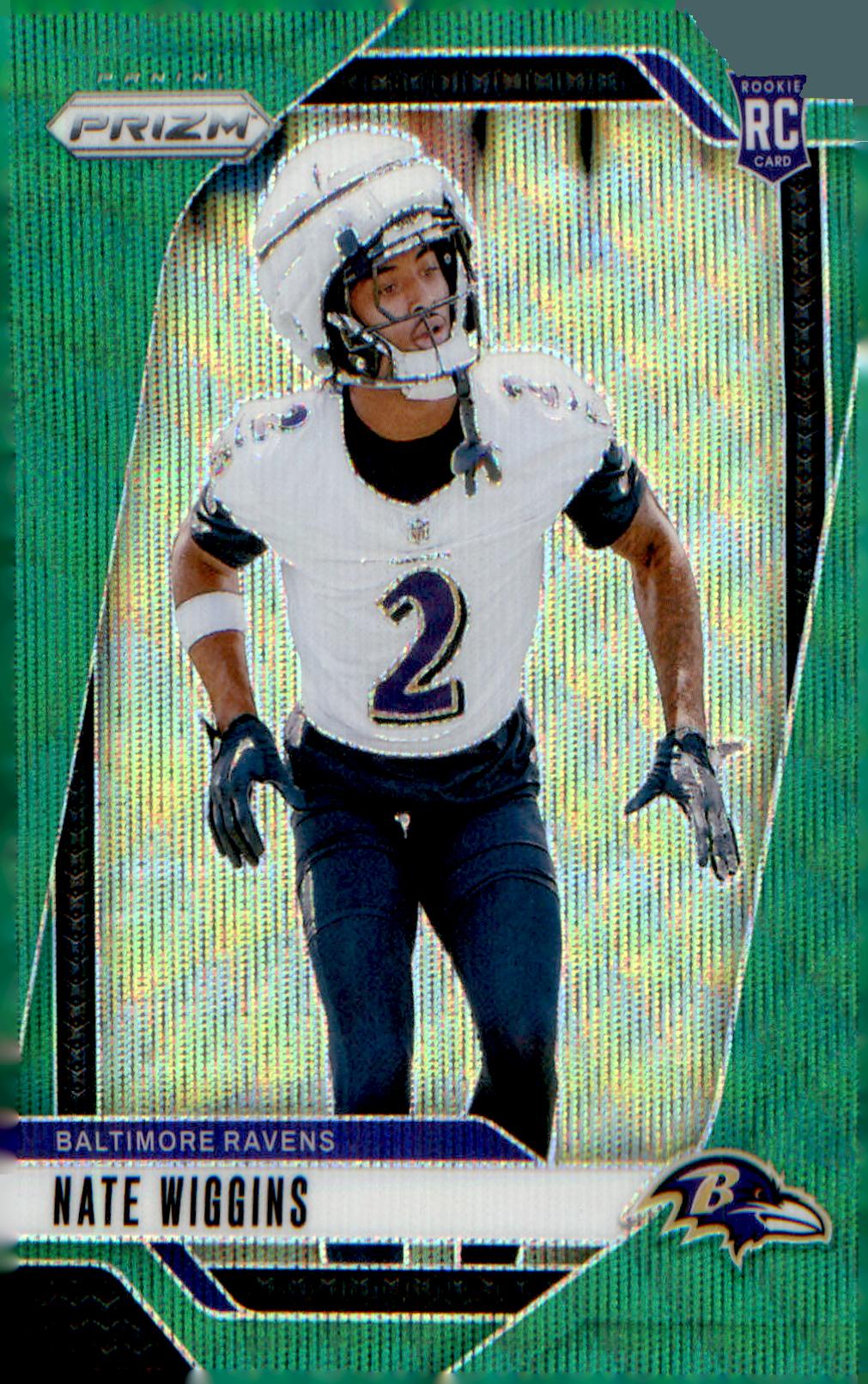 2024 Panini Prizm Green Wave #380 Nate Wiggins Rookie RC
