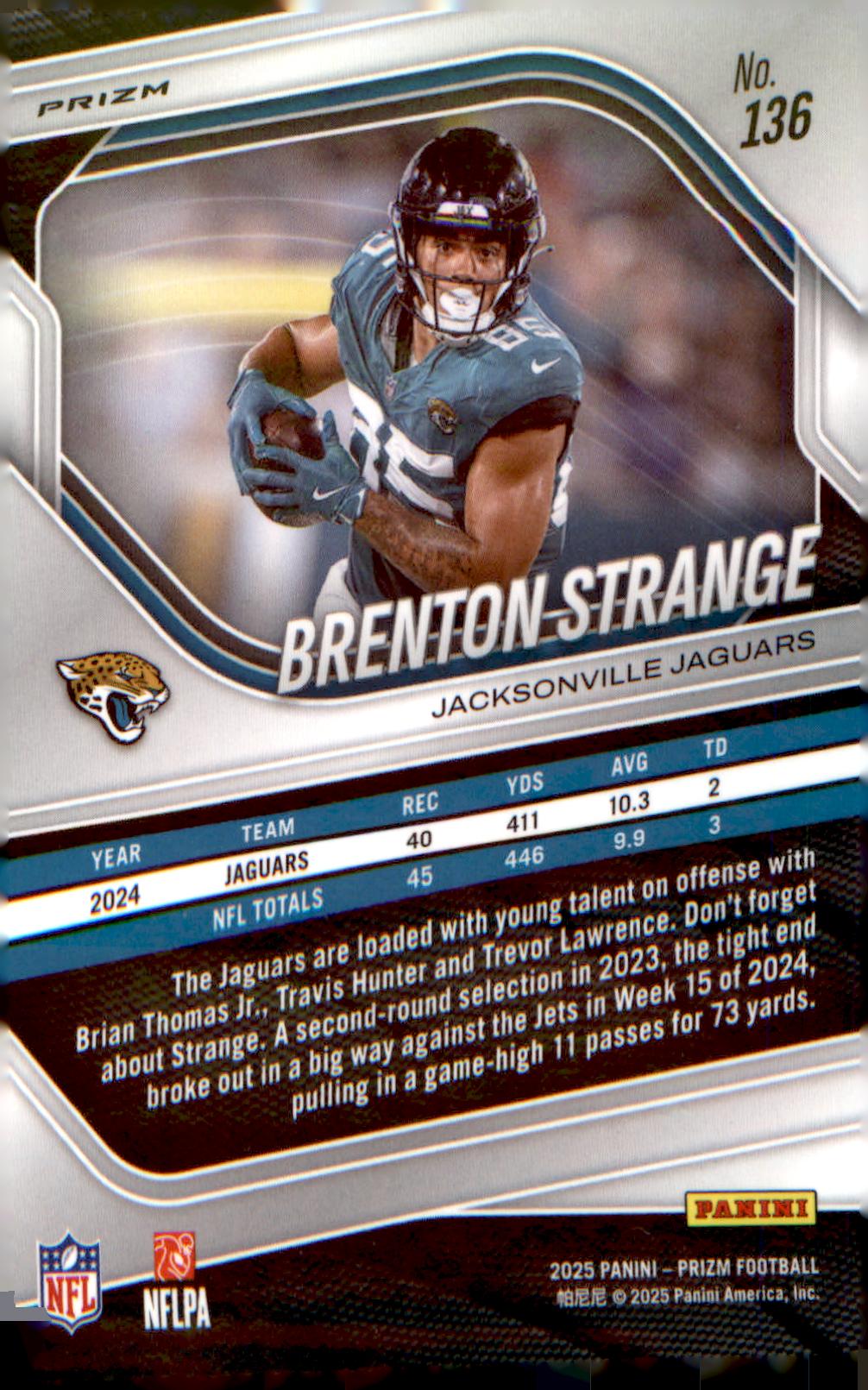 2025 Panini Prizm Silver #136 Brenton Strange