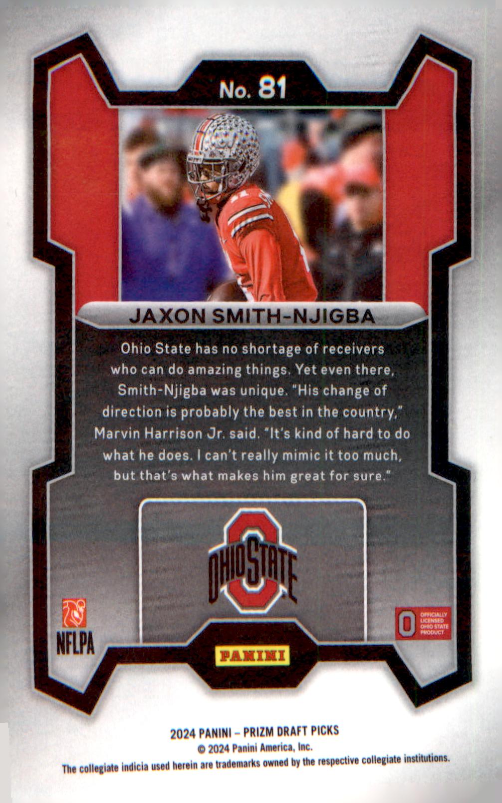 2024 Panini Prizm Draft Picks #81 Jaxon Smith-Njigba