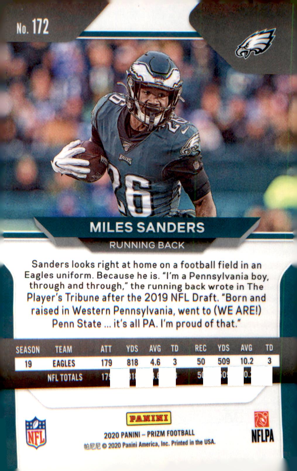 2020 Panini Prizm #172 Miles Sanders