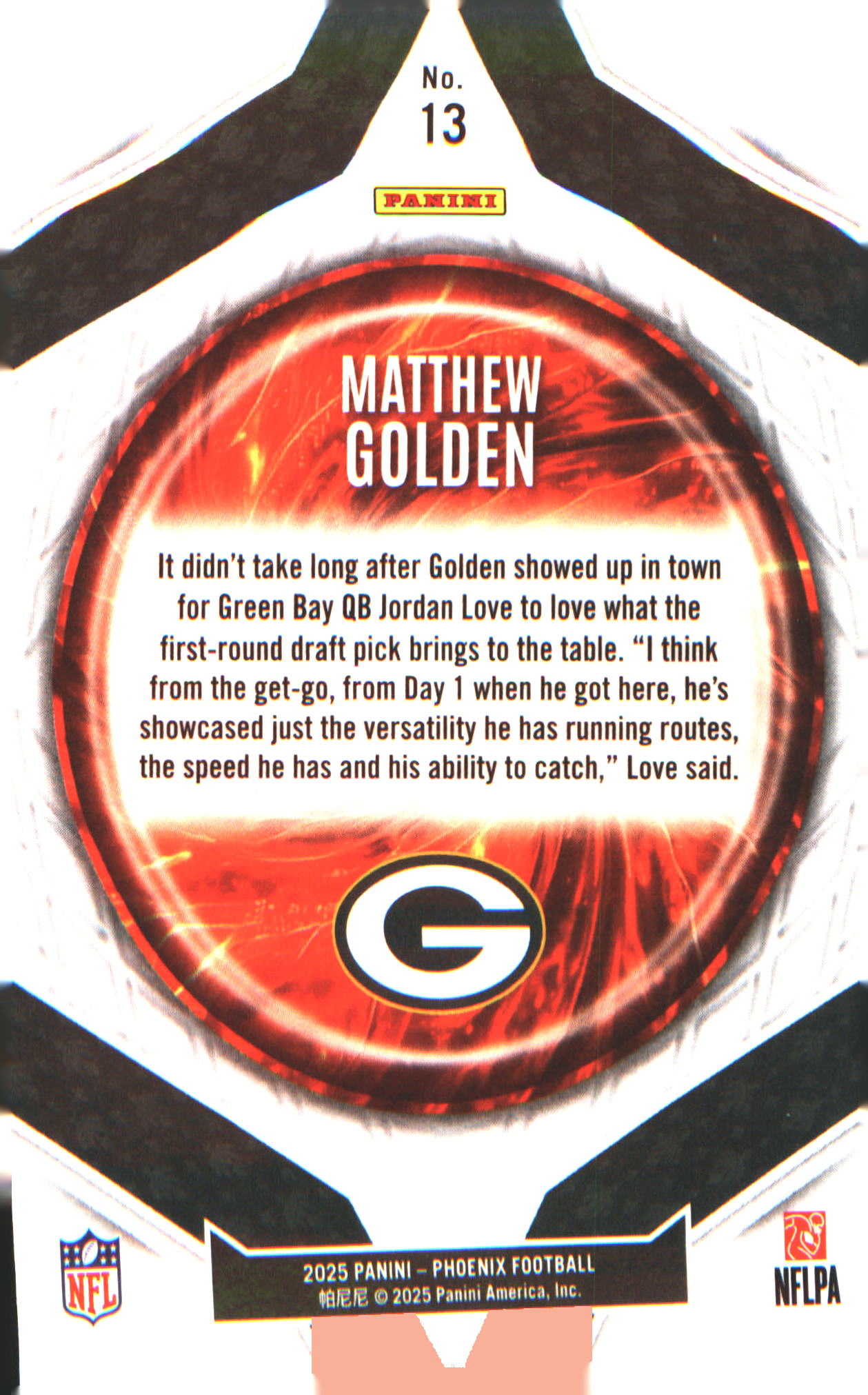 2025 Panini Phoenix Paragon #13 Matthew Golden