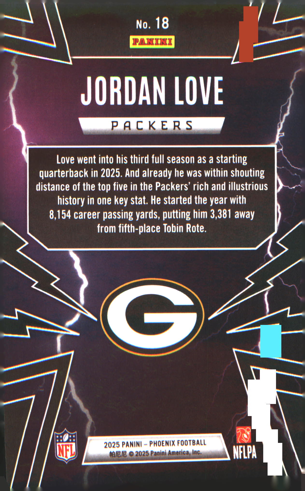 2025 Panini Phoenix Thunderbirds #18 Jordan Love
