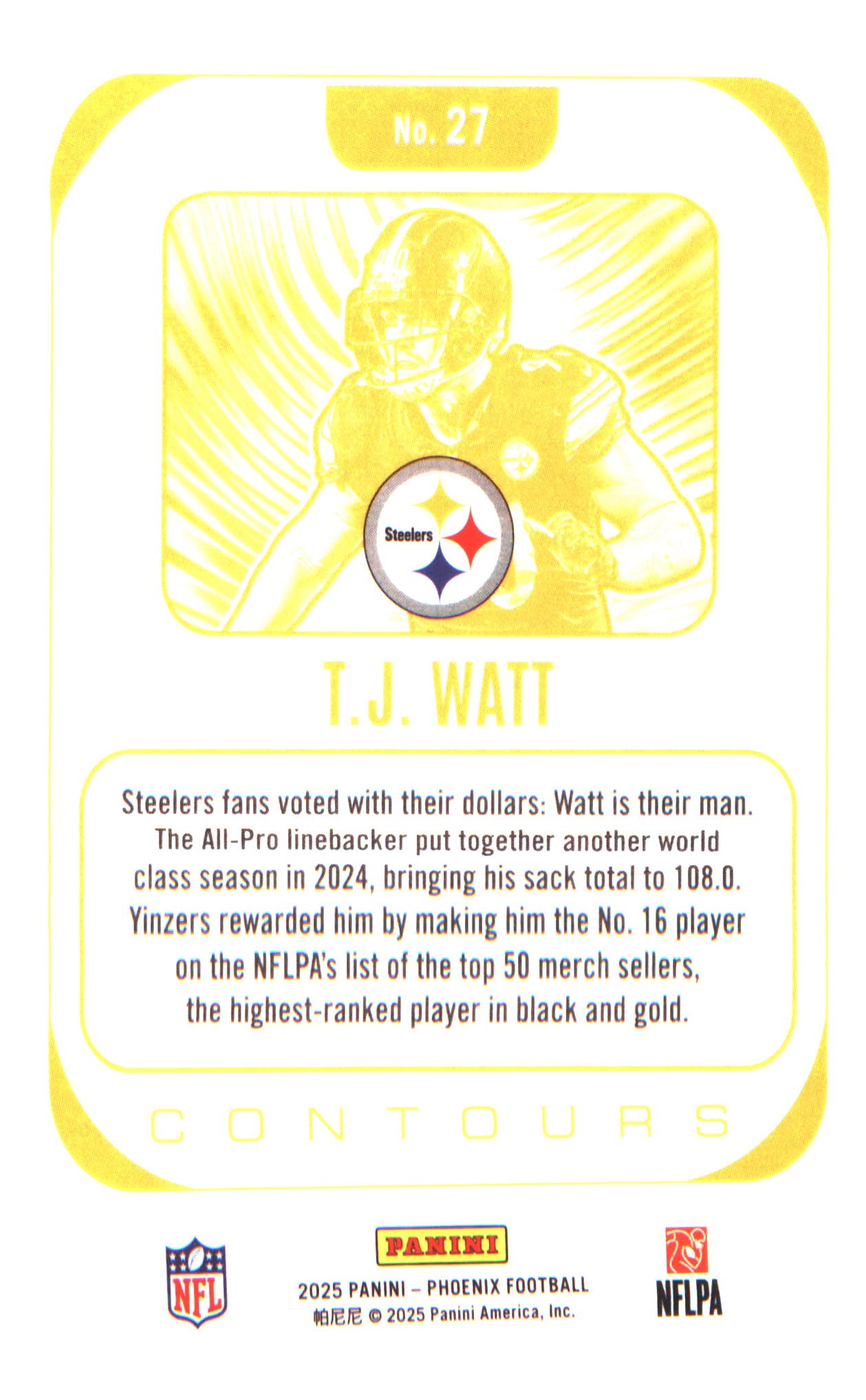 2025 Panini Phoenix Contours #27 T.J. Watt