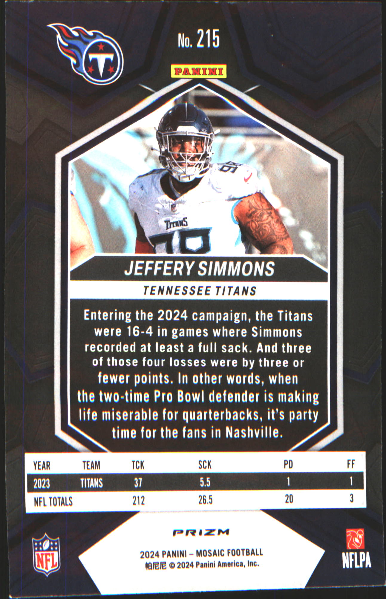 2024 Panini Mosaic Silver #215 Jeffery Simmons