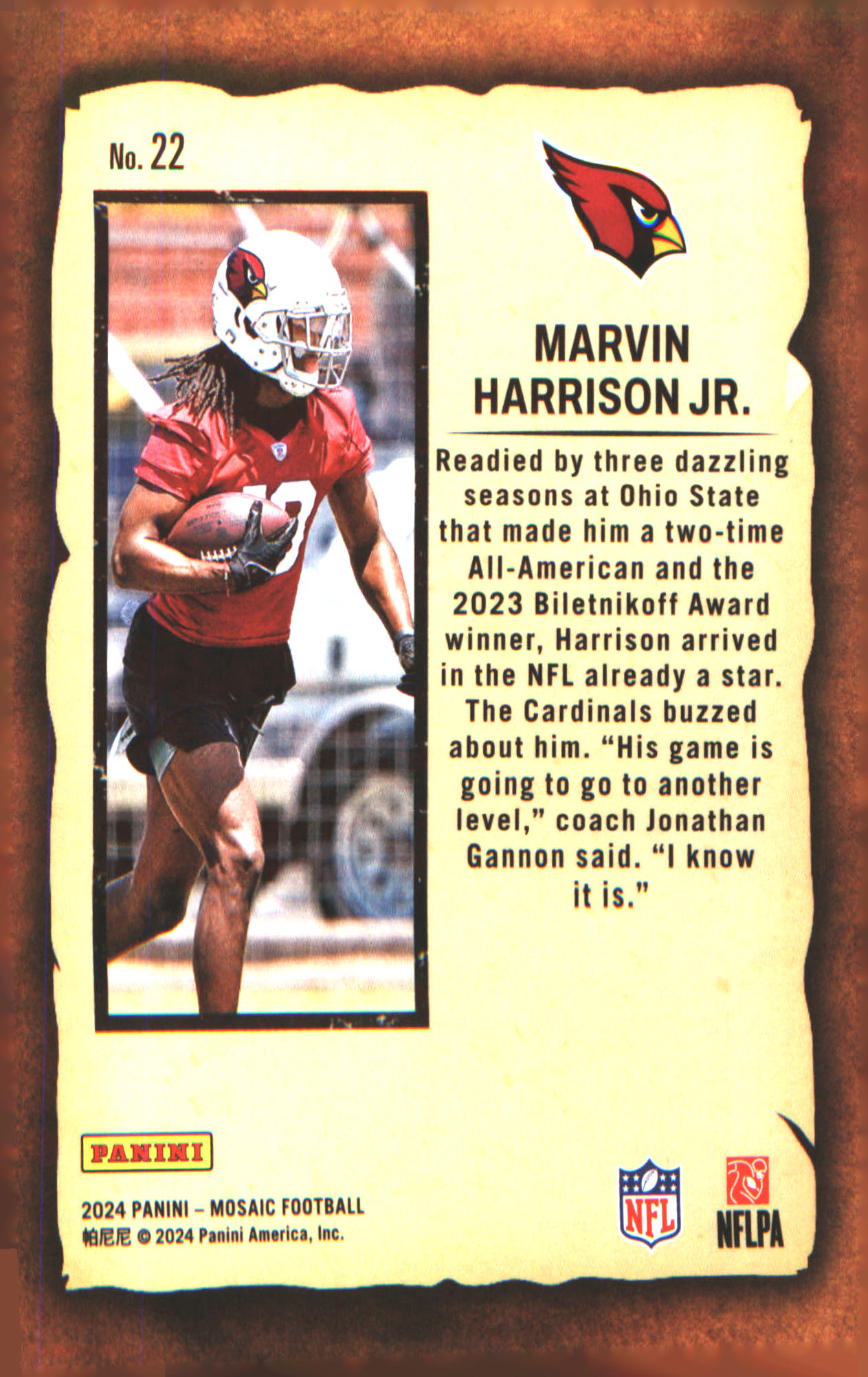 2024 Panini Mosaic Notoriety #22 Marvin Harrison Jr.