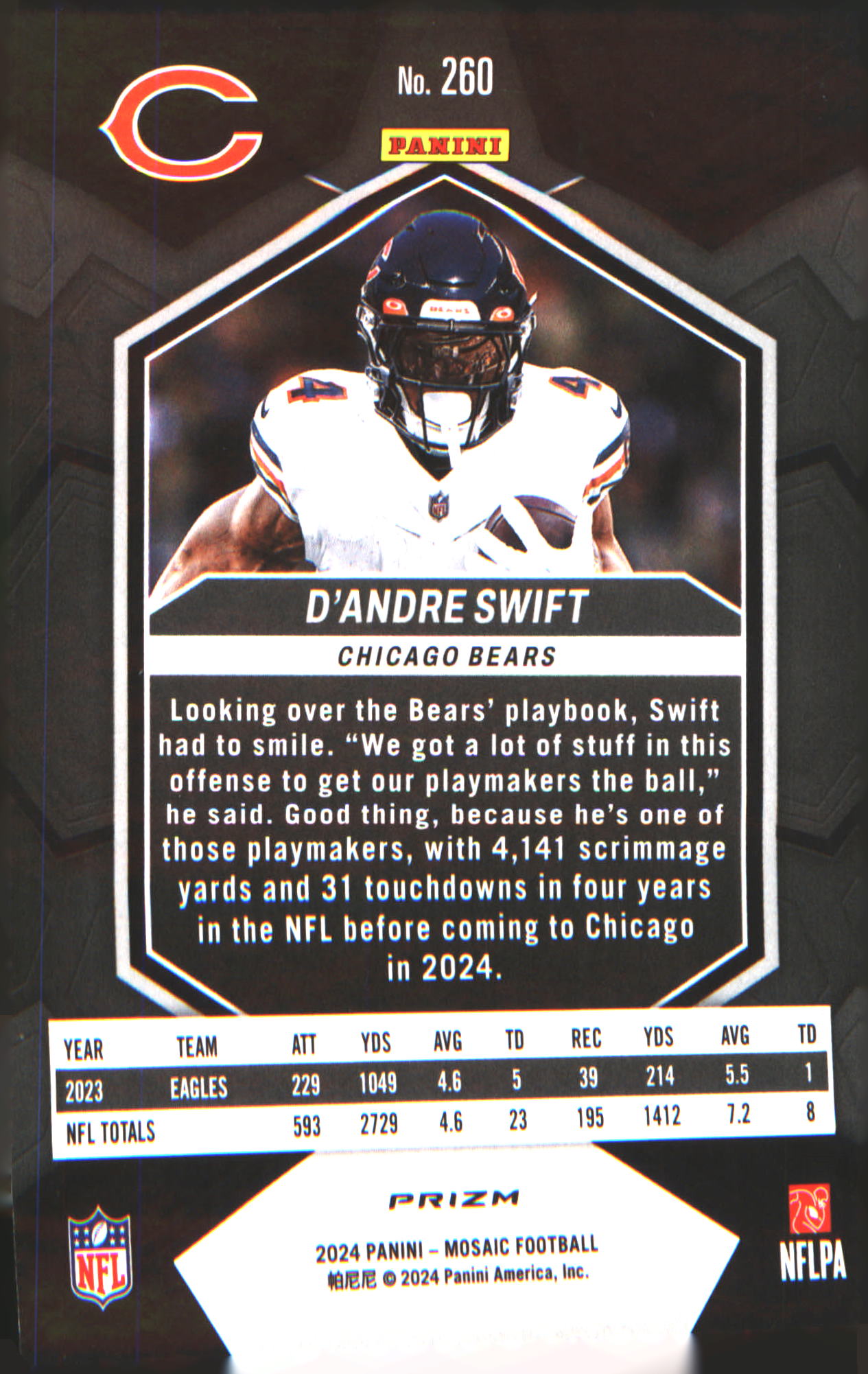 2024 Panini Mosaic Mosaic #260 D'Andre Swift