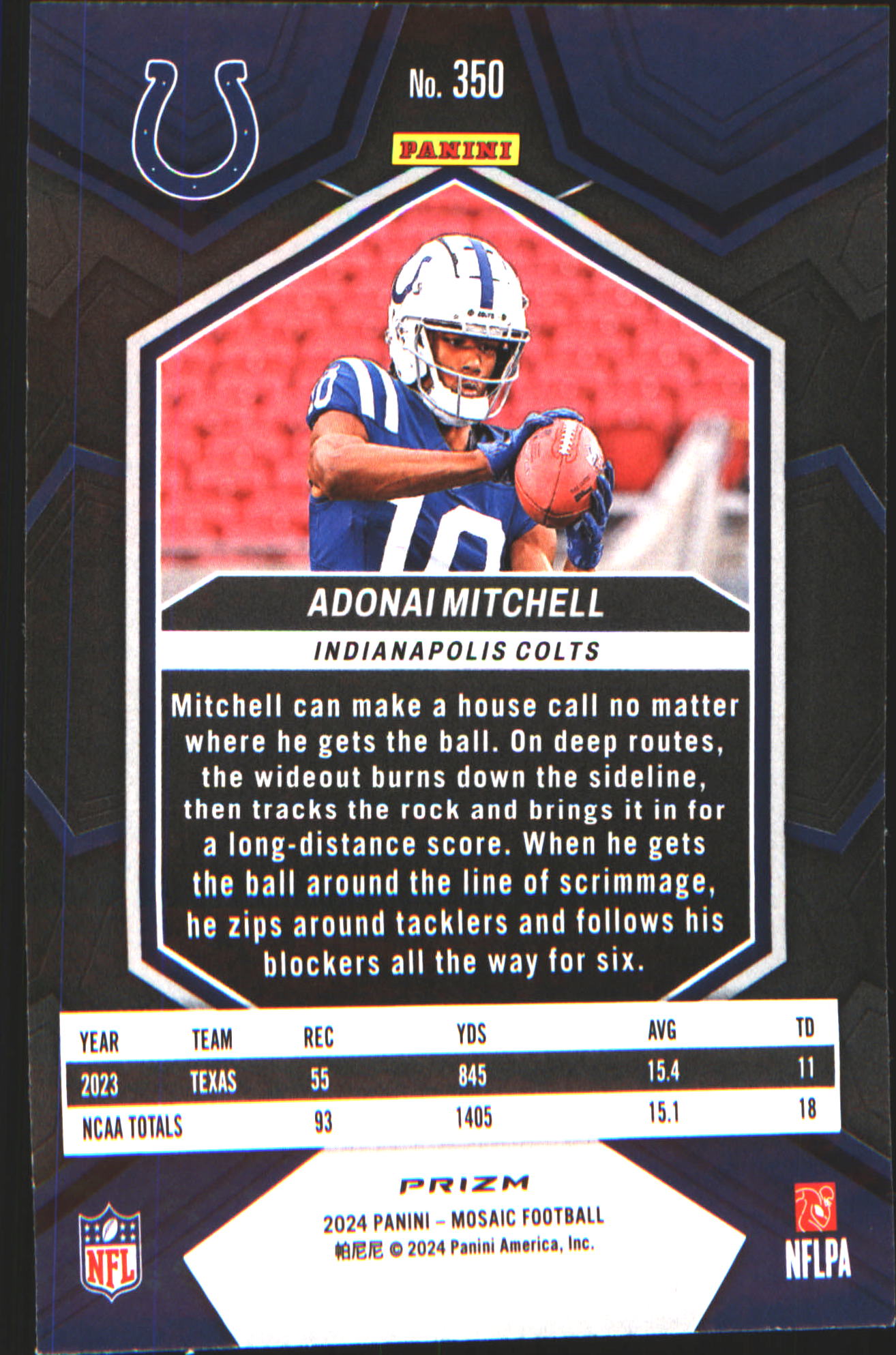 2024 Panini Mosaic Mosaic Green #350 Adonai Mitchell