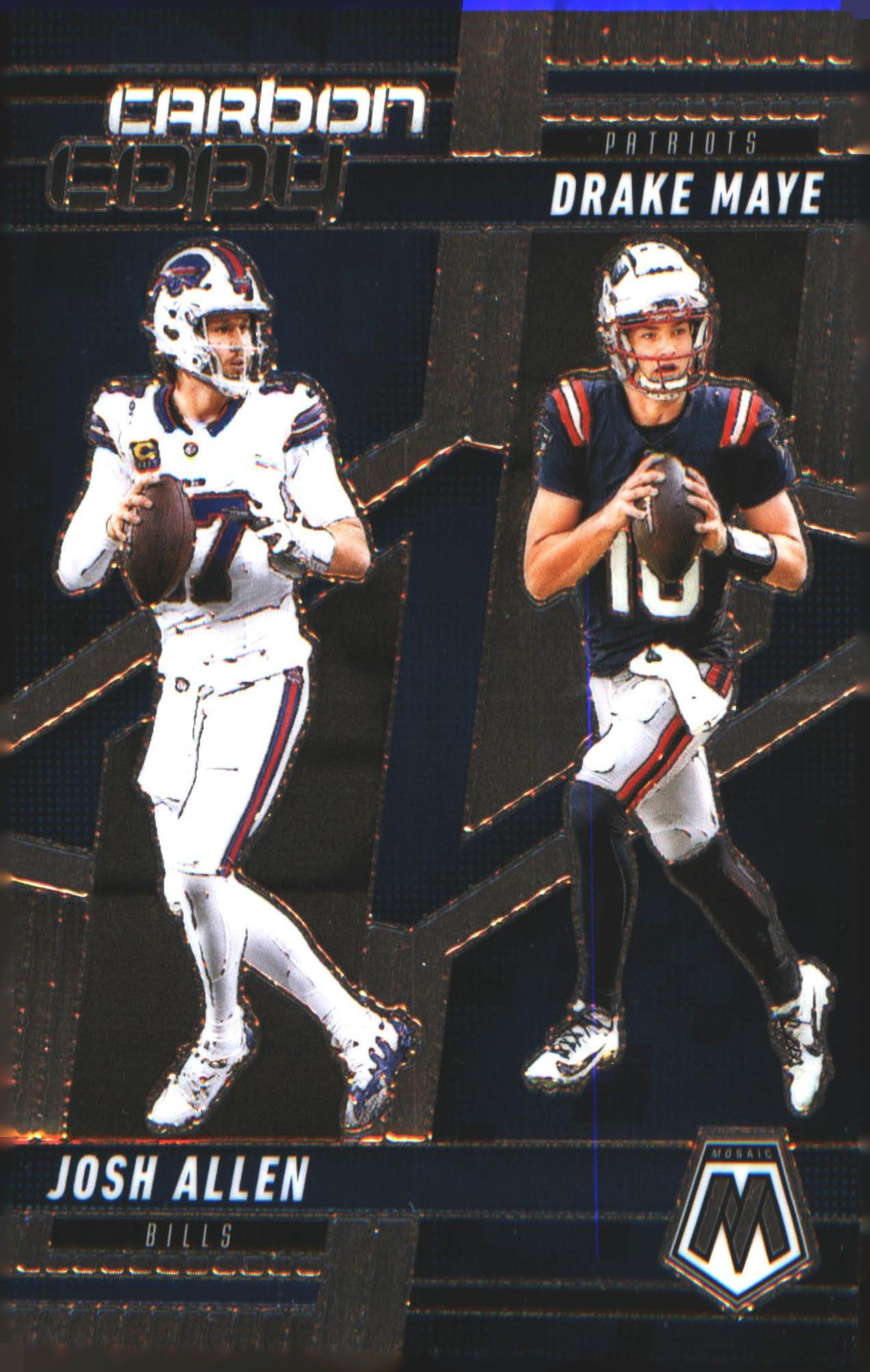 2025 Panini Mosaic Carbon Copy #CCO-14 Drake Maye / Josh Allen