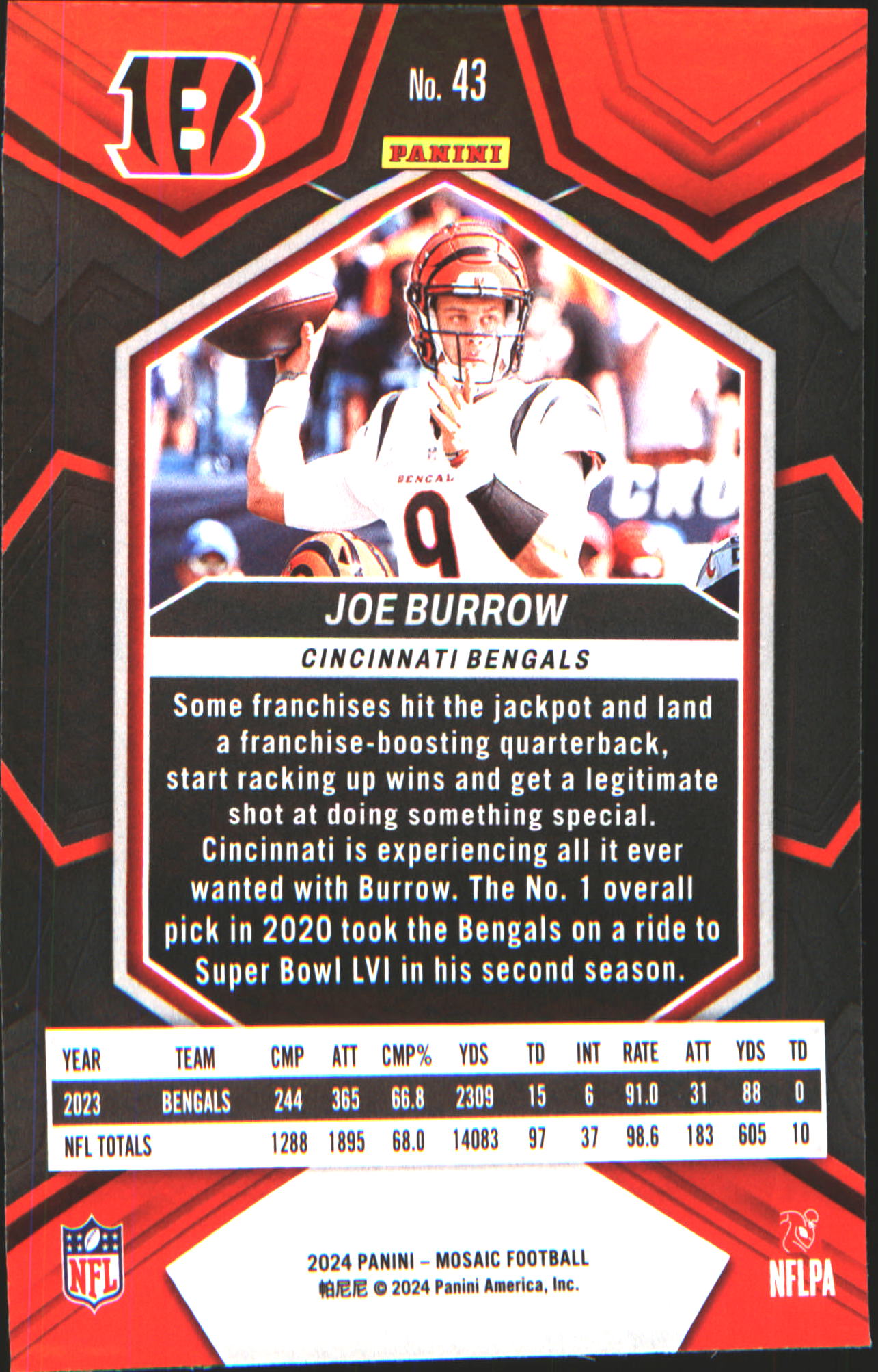 2024 Panini Mosaic #43 Joe Burrow