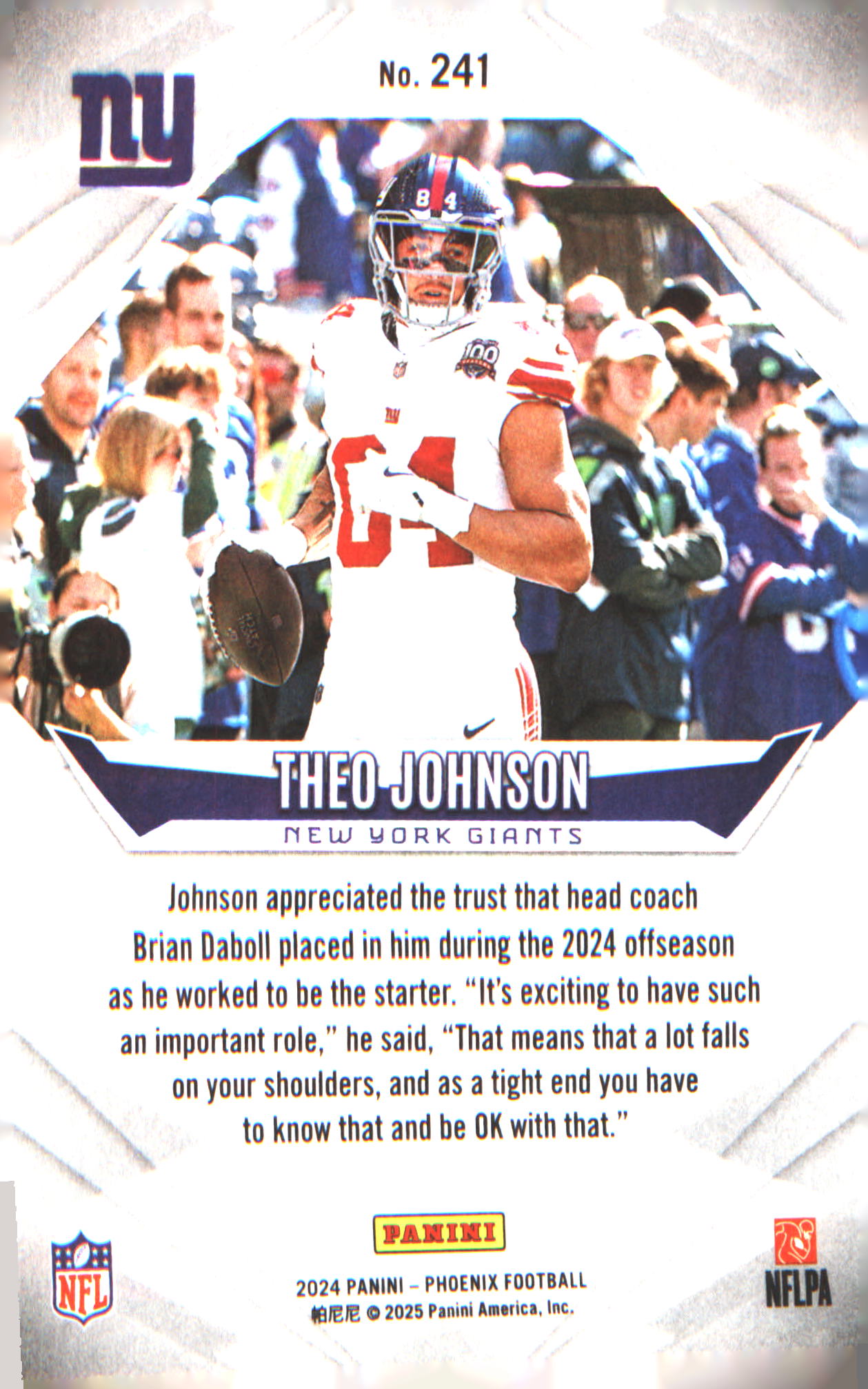 2024 Panini Phoenix #241 Theo Johnson Rookie RC