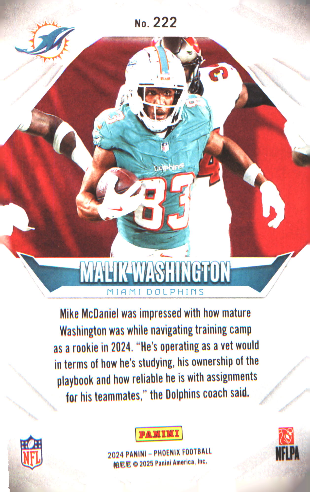 2024 Panini Phoenix #222 Malik Washington Rookie RC
