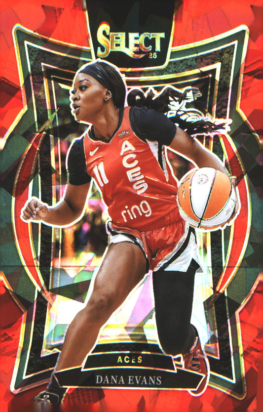 2025 Panini WNBA Select Red Cracked Ice #1 Dana Evans SN/299