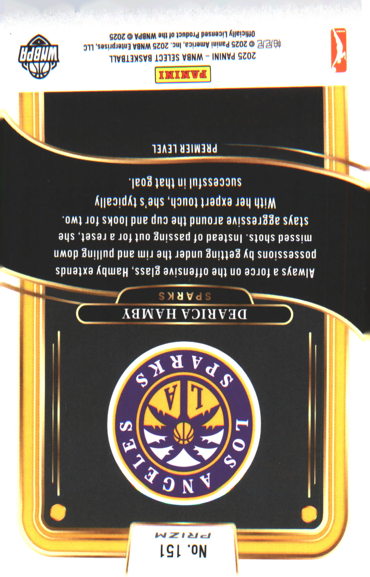2025 Panini Select WNBA Silver Prizms #151 Dearica Hamby