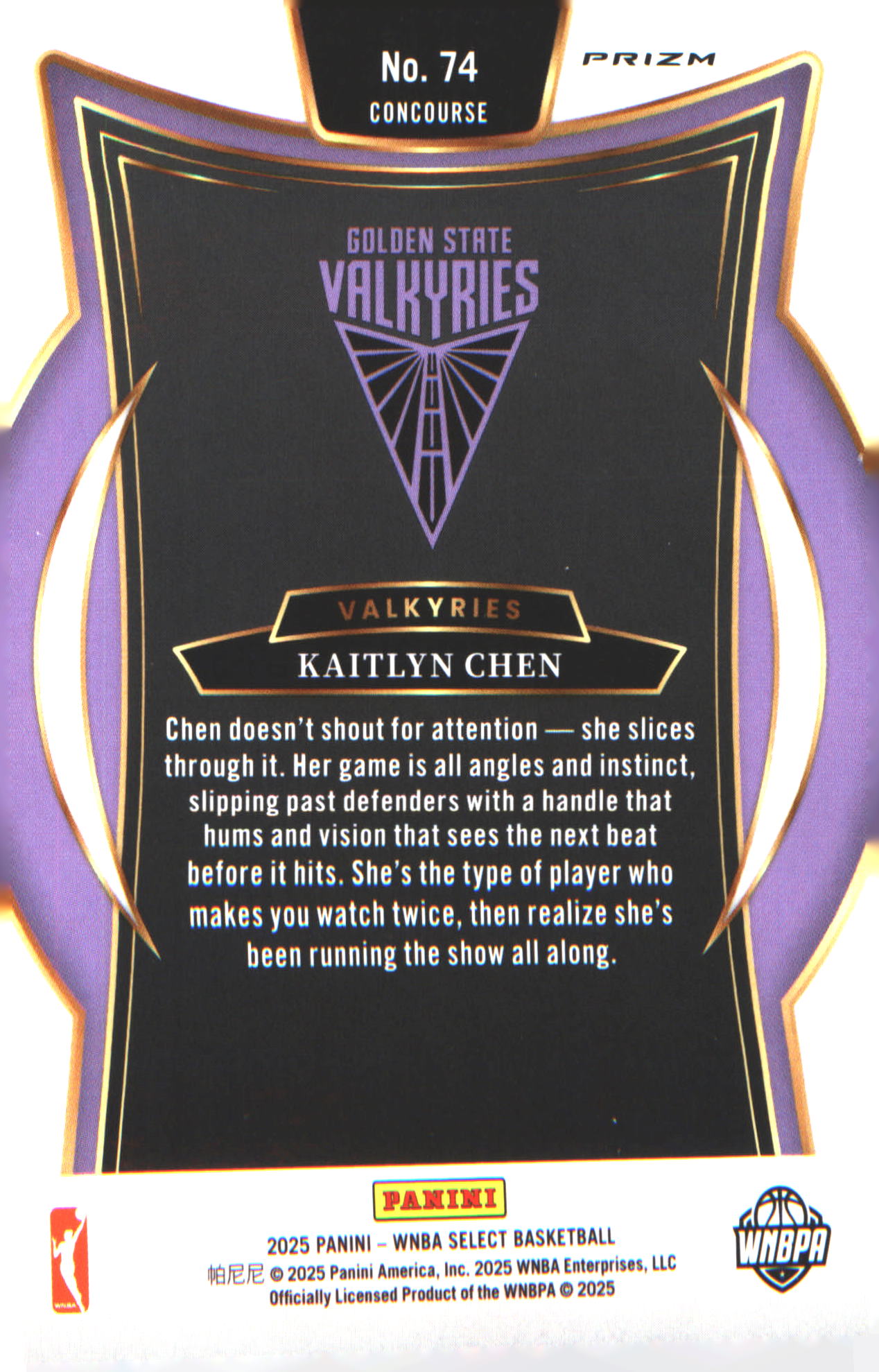 2025 Panini WNBA Select Pink Ice Prizm #74 Kaitlyn Chen