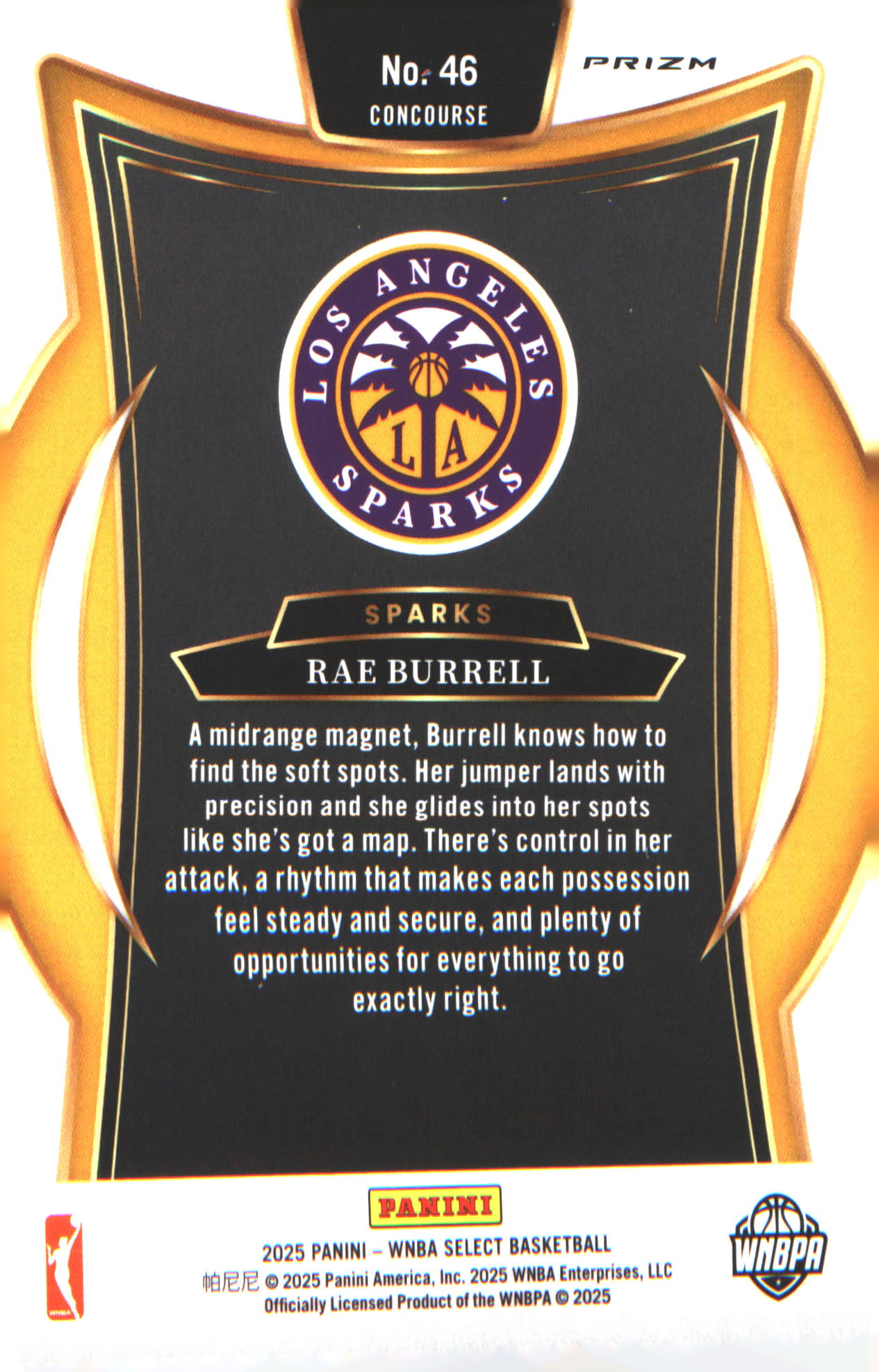 2025 Panini WNBA Select Pink Ice Prizm # Rae Burrell