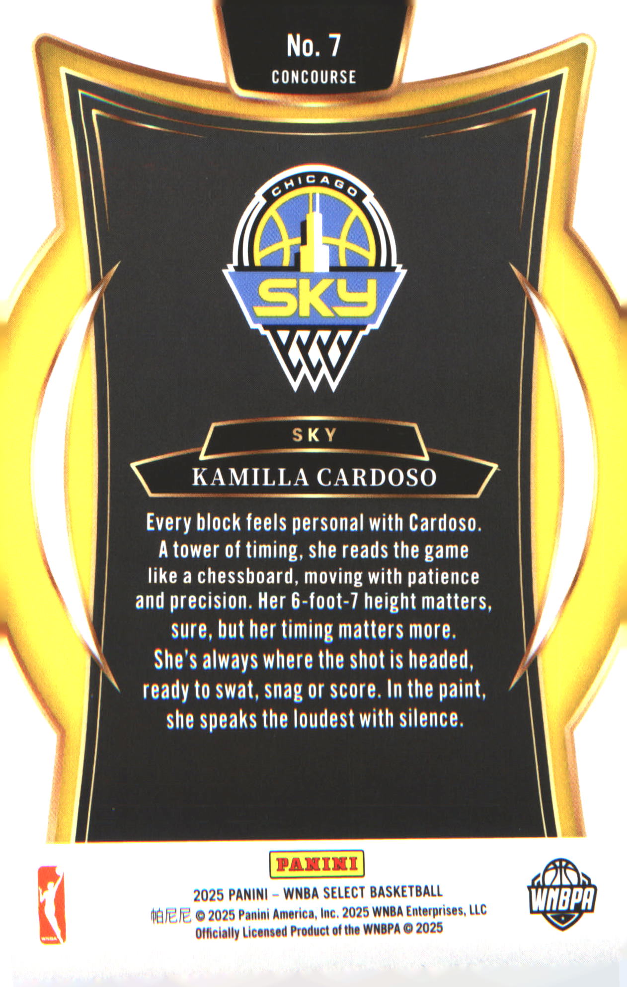 2025 Panini Select WNBA #7 Kamilla Cardoso