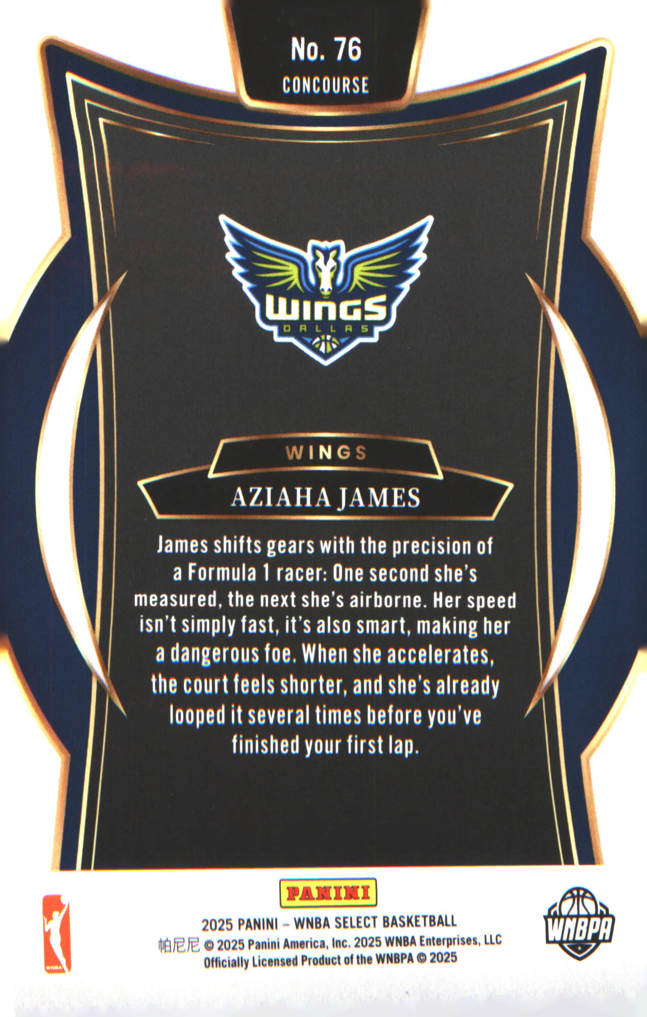 2025 Panini Selecy WNBA Concourse #76 Aziyah James