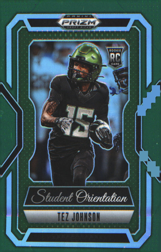 2025 Panini Prizm Draft Picks Student Orientation Green #22 Tez Johnson