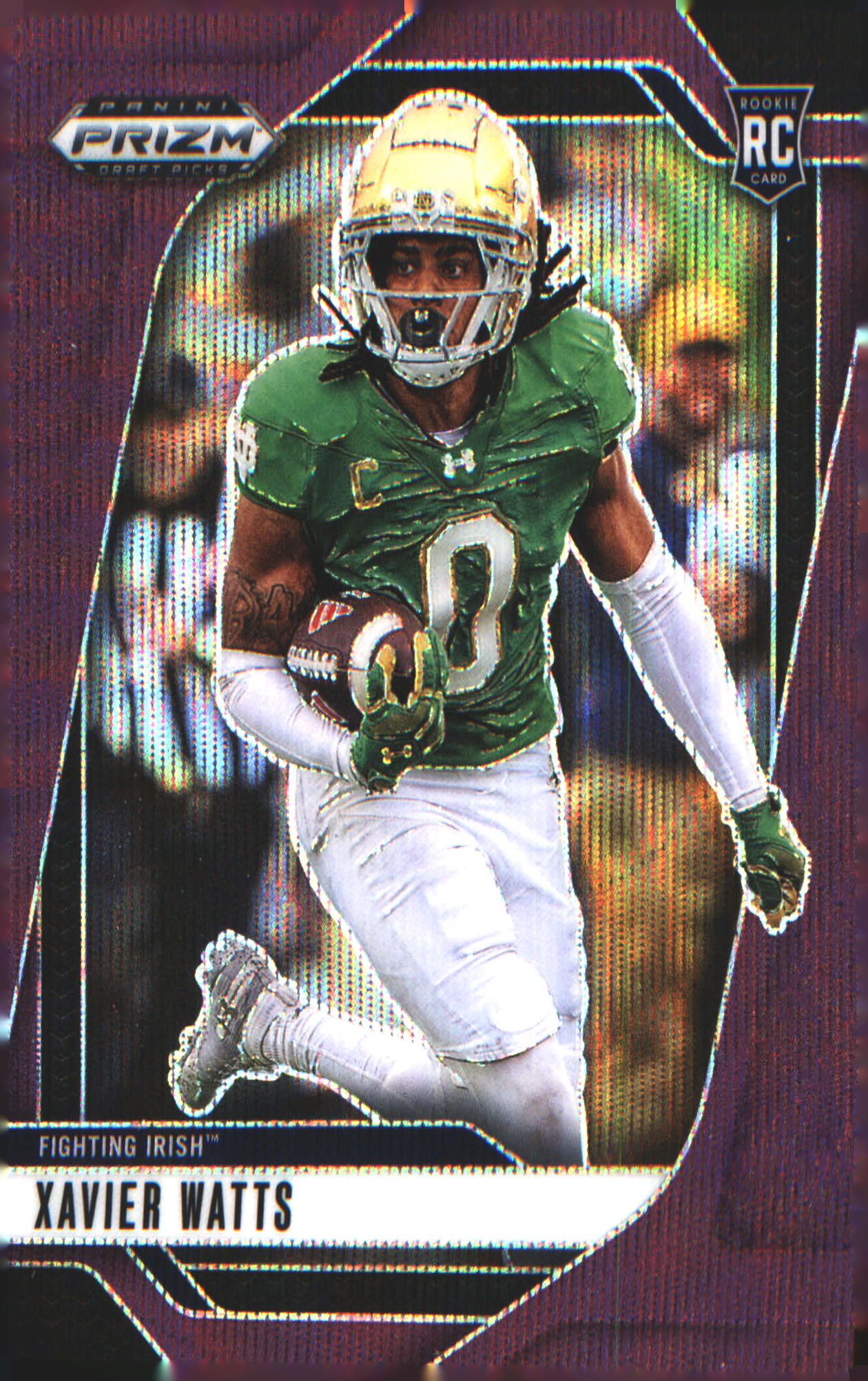 2025 Panini Prizm Draft Picks Prizms Purple Wave #77 Xavier Watts