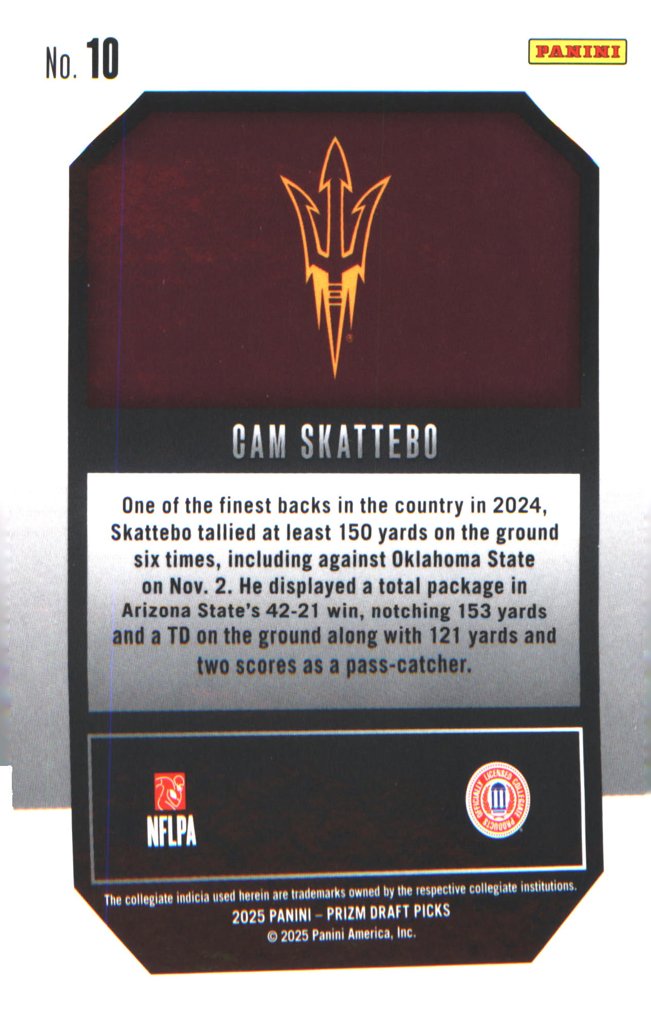 2025 Panini Prizm Draft Picks New Recruits #10 Cam Skattebo