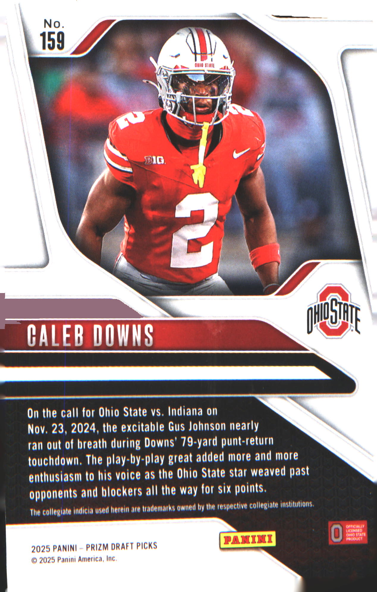 2025 Panini Prizm Draft Picks #159 Caleb Downs