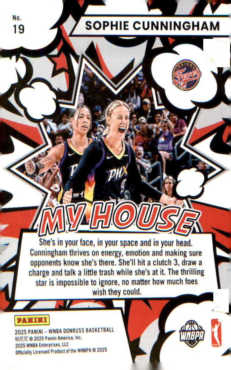 2025 Donruss WNBA My House Press Proof #19 Sophie Cunningham
