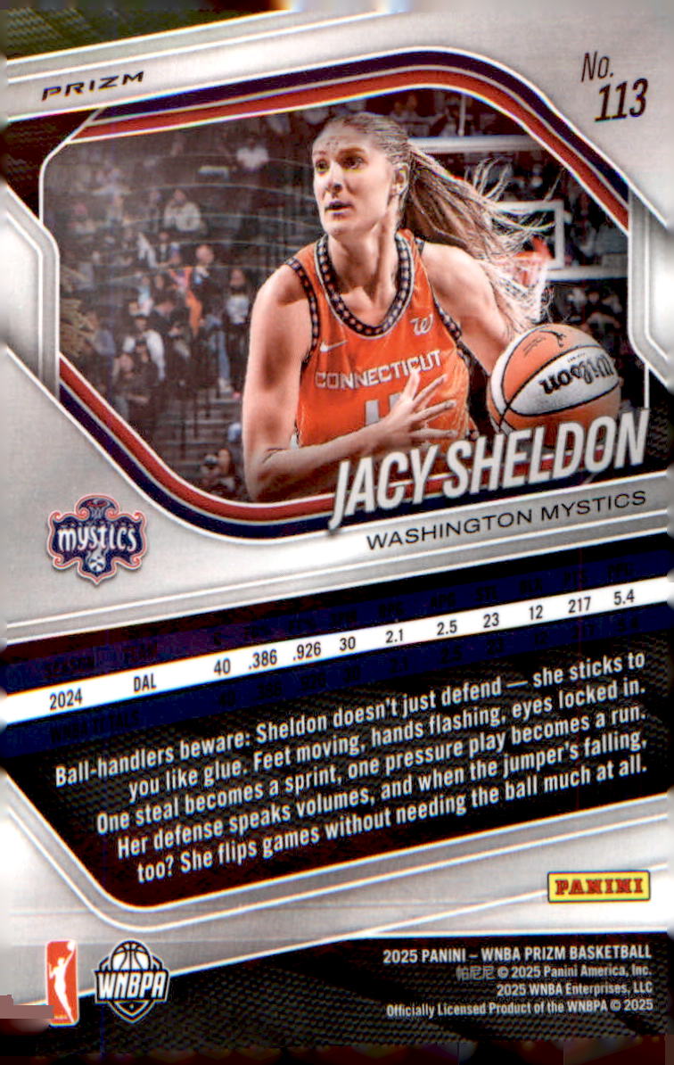 2025 Panini Prizm WNBA Silver Prizms #113 Jacy Sheldon
