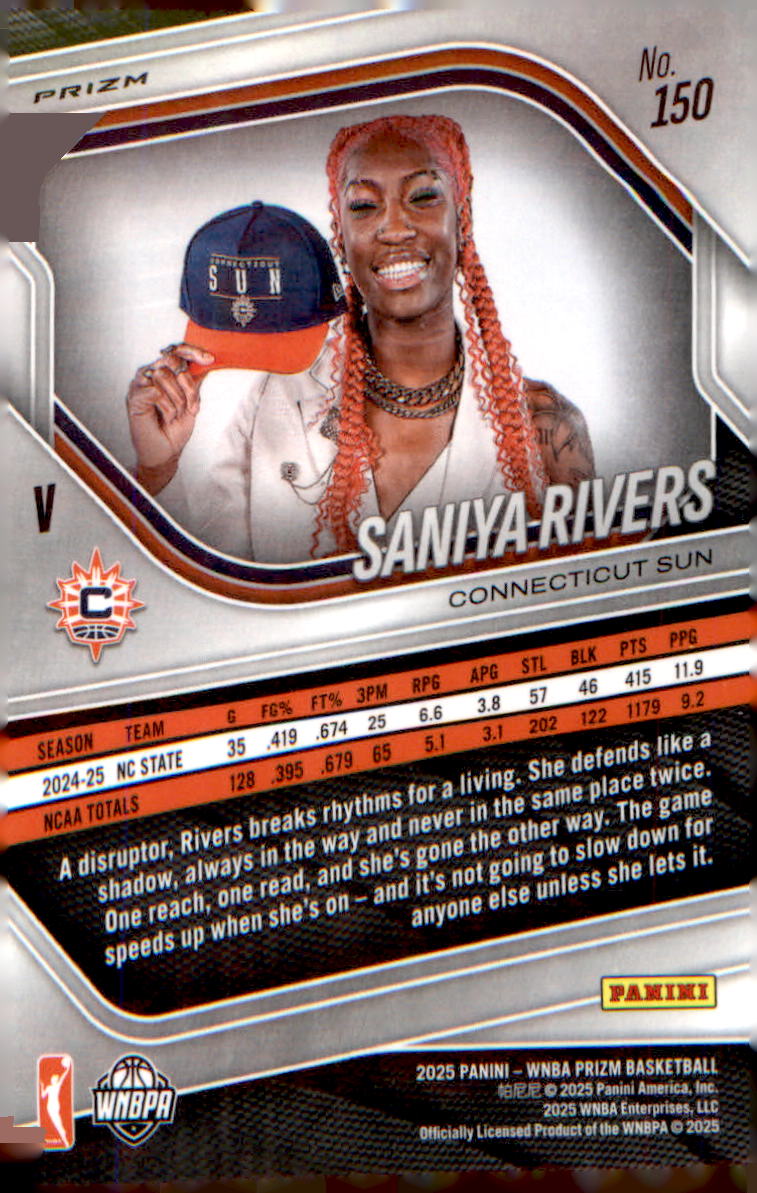 2025 Panini Prizm WNBA Silver Prizms #150 Saniya Rivers