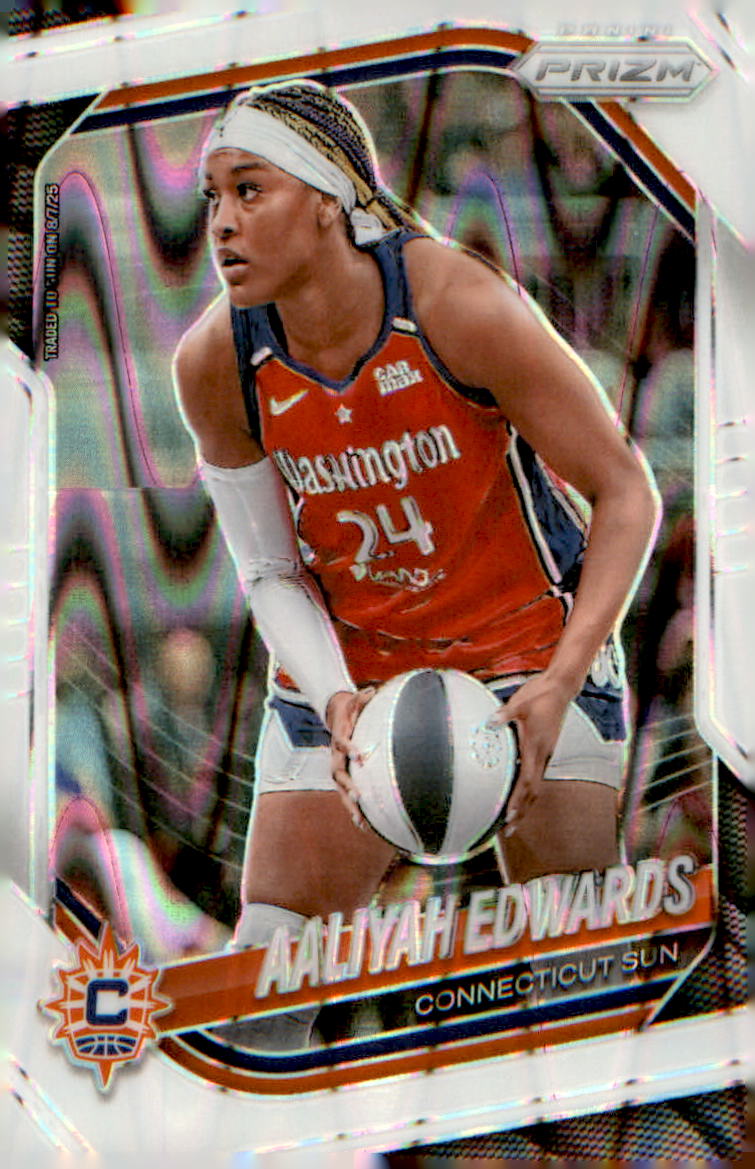 2025 Panini Prizm WNBA White Seismic Prizms #94 Aaliyah Edwards