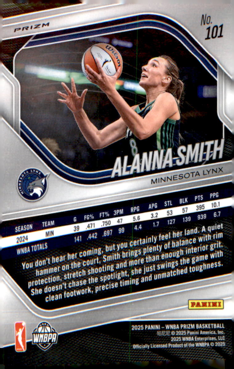 2025 Panini Prizm WNBA White Seismic Prizms #101 Alanna Smith